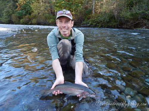 Rainbow Trout Caught Fly Fishing on Colorado River Stock Photo